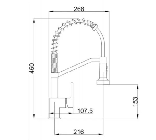 Смеситель для кухни с гибким изливом и режимом душ Haiba HB73826, хром