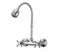 Смеситель для кухни настенный с гибким изливом D-Lin D142808-T, хром