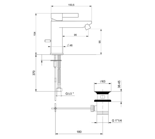 Смеситель для биде Webert DoReMi DR840102015, хром