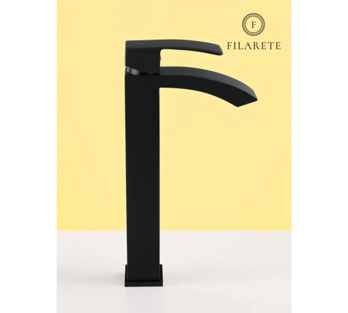 Смеситель для раковины высокий FILARETE Waterfall FL6010BL, черный