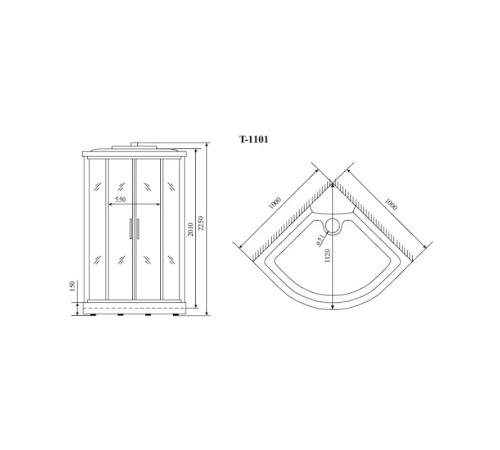 Душевая кабина Timo Standart T-1101, 100x100x220