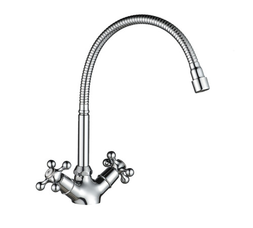 Смеситель для кухни с гибким изливом WesnaArt RASSVET, RAS02-180, хром