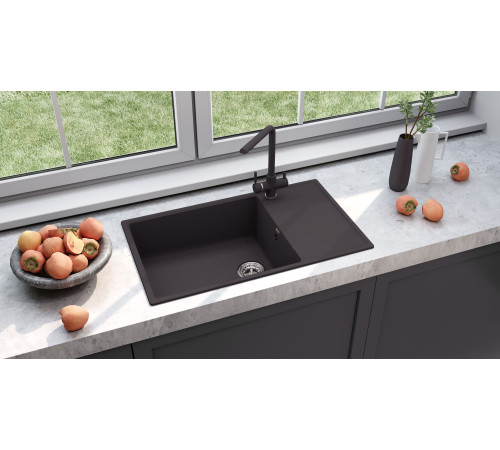 Кухонная мойка Ulgran Quartz Prima 860-07, уголь