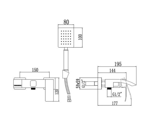 Смеситель для ванны Fmark FS8624H, черный