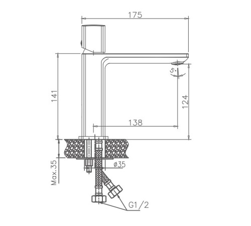 Смеситель для раковины Haiba HB10577, хром