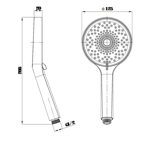 Лейка для душа Esko SSP120GM, оружейная сталь