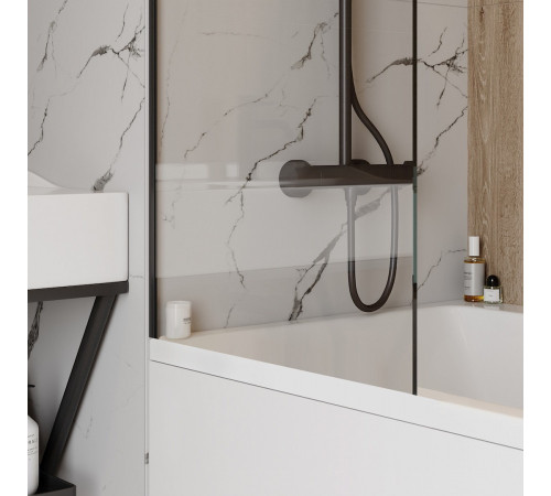 Шторка на ванну 60x140 Maretti Project Black PB41F6014099, черный профиль
