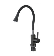 Смеситель для кухни с гибким изливом и режимом душ Fmark FS8299H-01, черный
