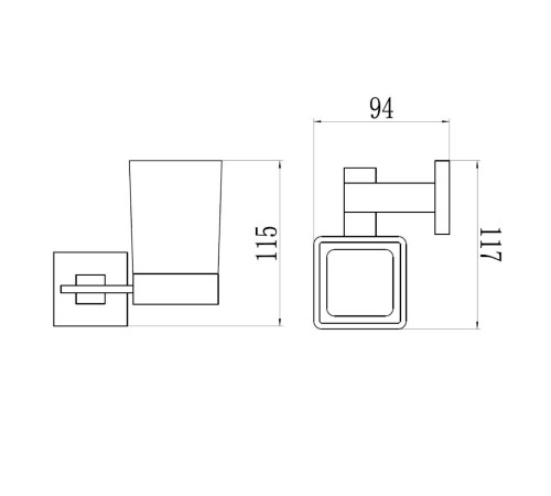Стакан для ванной комнаты Savol S-06558H, черный