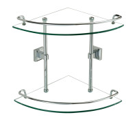 Полка угловая стеклянная Savol S-095322, хром