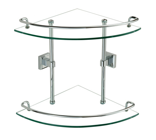 Полка угловая стеклянная Savol S-095322, хром