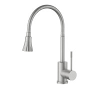 Смеситель для кухни с гибким изливом Voda Kitchen KF 36, сатин