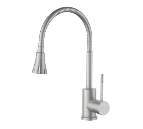 Смеситель для кухни с гибким изливом Voda Kitchen KF 36, сатин