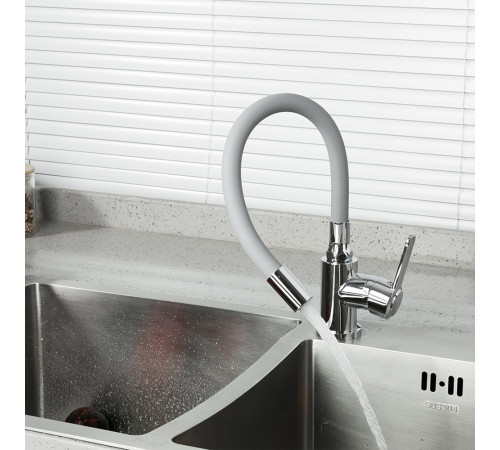 Смеситель для кухни с гибким изливом FRUD R42052-31, хром
