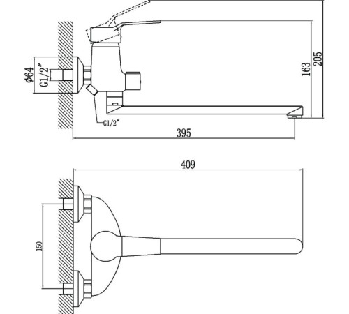 Смеситель для ванны Fmark FM2263, хром