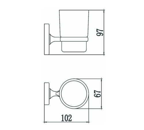 Стакан для ванной комнаты Savol S-007058, хром