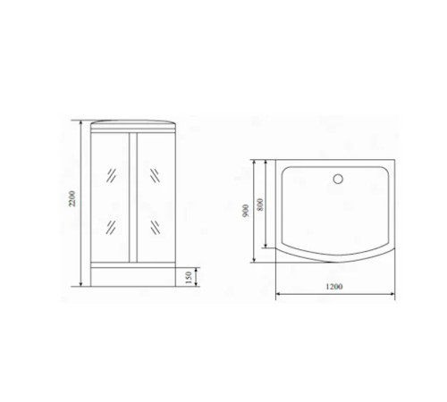 Душевая кабина Timo Comfort Clean Glass T-8815F, 120x90x220
