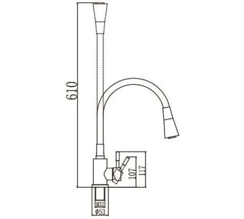 Смеситель для кухни Savol S-3002AM12, хром