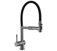 Смеситель для кухни с гибким изливом и режимом душ Fmark FS0152Q, графит