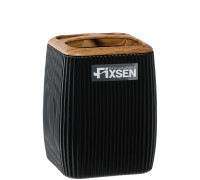 Стакан для ванной комнаты FIXSEN BLACK WOOD FX-401-3, черный/коричневый