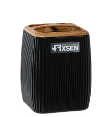 Стакан для ванной комнаты FIXSEN BLACK WOOD FX-401-3, черный/коричневый