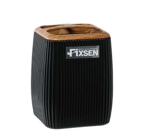 Стакан для ванной комнаты FIXSEN BLACK WOOD FX-401-3, черный/коричневый