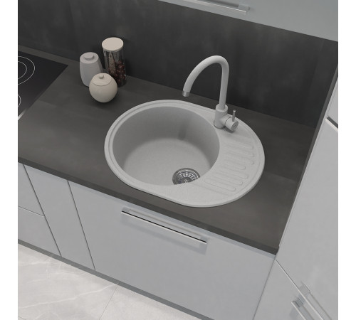 Смеситель для кухни GranFest Z-5410, серый