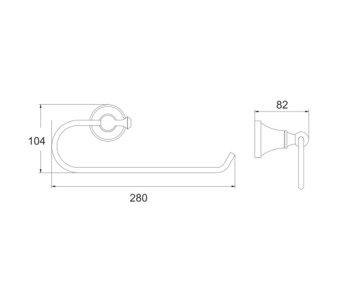 Полотенцедержатель Rose RG1906T, пепельный