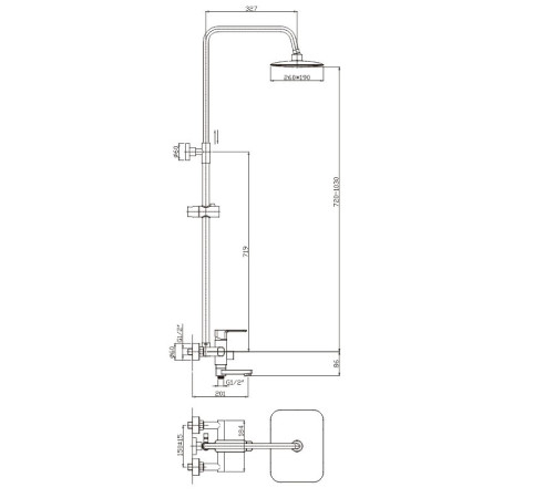 Душевая система Haiba HB2402, хром