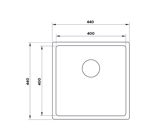 Кухонная мойка UKINOX Techno TEB400.400 -GT10P, 40*40