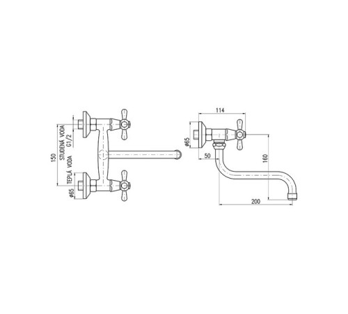 Смеситель универсальный Rav Slezak Morava MK301.5/21CMATC