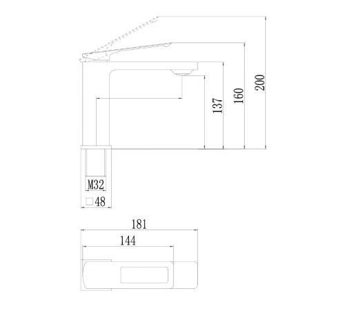 Смеситель для раковины Savol S-009001H, черный