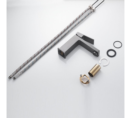 Смеситель для раковины Shevanik S9601T, оружейная сталь