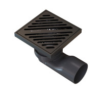 Душевой трап точечный Knotlor SDSL100GM, вороненая сталь
