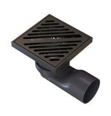 Душевой трап точечный Knotlor SDSL100GM, вороненая сталь