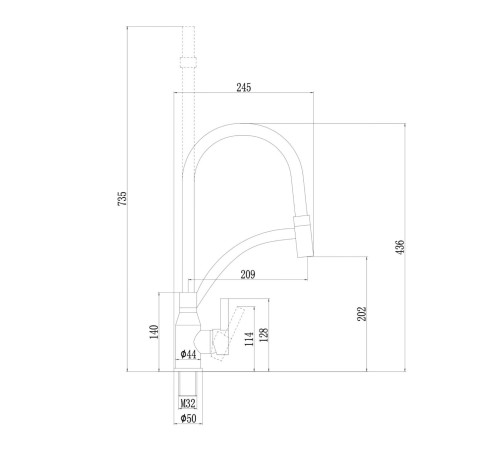 Смеситель для кухни Fmark FS8244H-02, черный