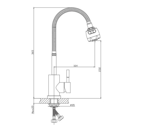 Смеситель для кухни Haiba HB73304, сталь