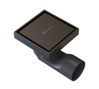Душевой трап точечный Knotlor SDSS100GM, вороненая сталь