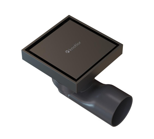 Душевой трап точечный Knotlor SDSS100GM, вороненая сталь