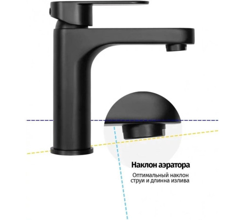 Смеситель для раковины Grocenberg GB1011BL, черный