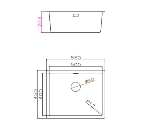 Кухонная мойка Grandex Aqua Proline 3002063, графит
