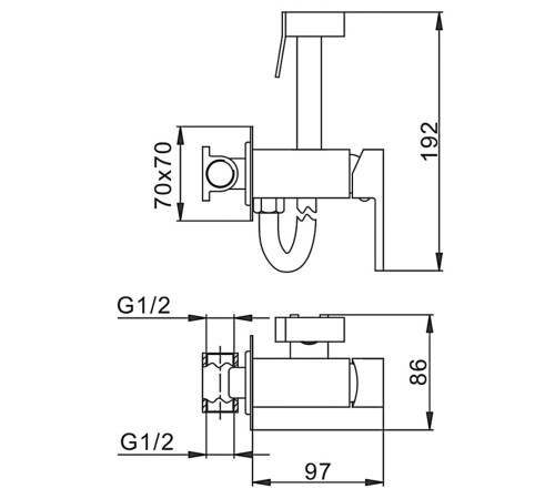 Гигиенический душ со смесителем FRAP F7506, хром