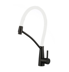 Смеситель для кухни с гибким изливом Fmark FS8255H-02, черный/белый