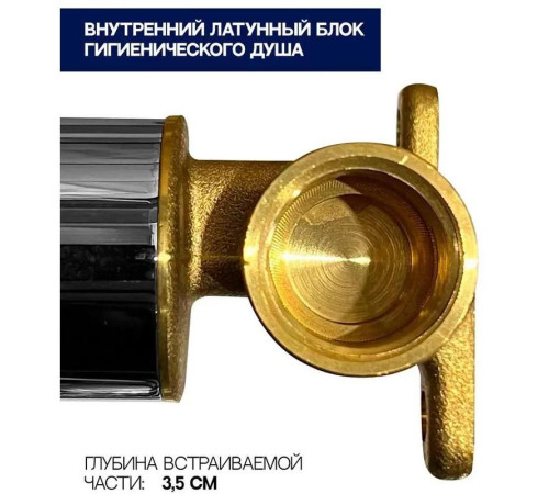 Гигиенический душ со смесителем встраиваемый FILARETE Fing FL101BG, графит
