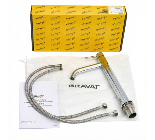 Высокий смеситель для раковины BRAVAT F1787918CP-A-SW, хром