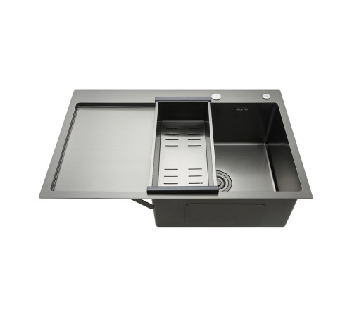 Кухонная мойка с коландером GAPPO GS7850-6R, графит
