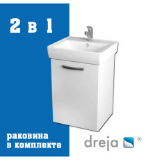 Тумба с раковиной подвесная/напольная Dreja Almi 50 см, белый