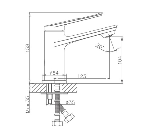 Смеситель для раковины Haiba HB10595, хром