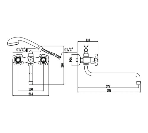 Смеситель для ванны Fmark FM2619, хром