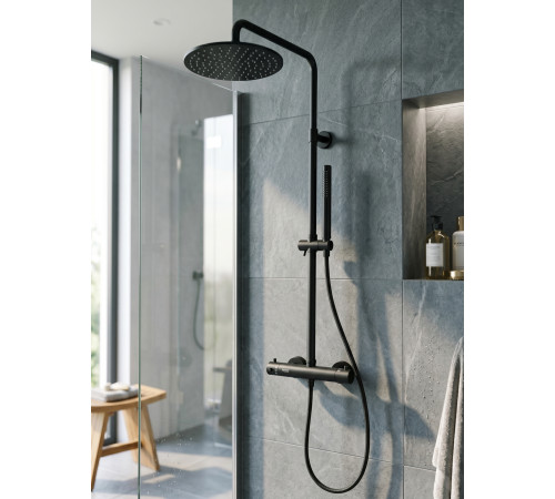 Душевая система термостатическая Fiore KEVON BLACK MATT 44NN0932, черный